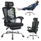 Sedia da Ufficio Reclinabile Ergonomica in Mesh con Poggiapiedi, Supporto Lombare e Poggiatesta