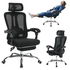Sedia da Ufficio Reclinabile Ergonomica in Mesh con Poggiapiedi, Supporto Lombare e Poggiatesta