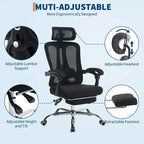 Sedia da Ufficio Reclinabile Ergonomica in Mesh con Poggiapiedi, Supporto Lombare e Poggiatesta
