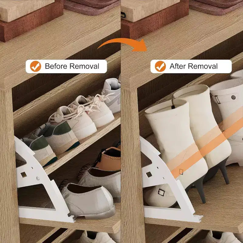 4-Drawer Shoe Cabinet with Fluted Design, Adjustable & Removable Shelves, Freestanding Narrow Entryway Organizer for Shoes and Small Items