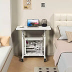 Scrivania Mobile Regolabile in Altezza, Carrello per Laptop con Ruote 31,5x15,75 pollici, Postazione di Lavoro per Ufficio Domestico (Altezza 27,16-35,43 pollici)