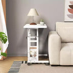 Scrivania Mobile Regolabile in Altezza, Carrello per Laptop con Ruote 31,5x15,75 pollici, Postazione di Lavoro per Ufficio Domestico (Altezza 27,16-35,43 pollici)