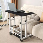 Scrivania Mobile Regolabile in Altezza, Carrello per Laptop con Ruote 31,5x15,75 pollici, Postazione di Lavoro per Ufficio Domestico (Altezza 27,16-35,43 pollici)
