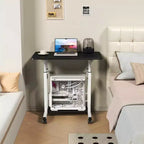 Scrivania Mobile Regolabile in Altezza, Carrello per Laptop con Ruote 31,5x15,75 pollici, Postazione di Lavoro per Ufficio Domestico (Altezza 27,16-35,43 pollici)