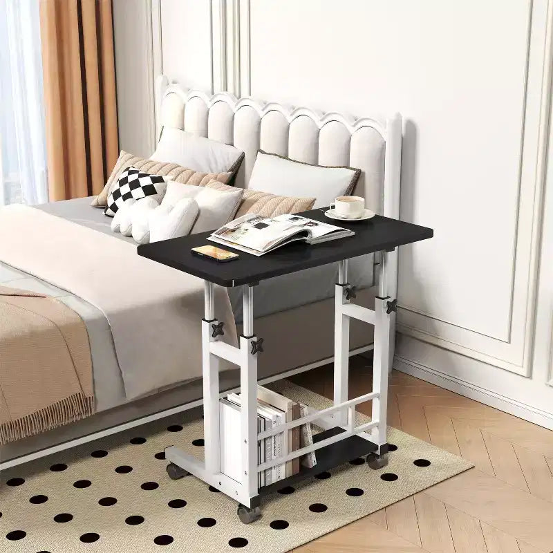 Adjustable Height Mobile Standing Desk Rolling Laptop Cart with Wheels 31.515.75in Home Office Workstation (27.16-35.43 Height)
