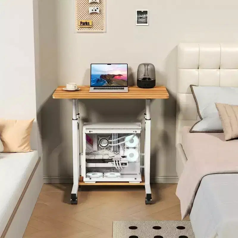 Adjustable Height Mobile Standing Desk Rolling Laptop Cart with Wheels 31.515.75in Home Office Workstation (27.16-35.43 Height)