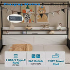 Letto singolo con letto estraibile, divano letto con struttura in metallo, doghe metalliche robuste, sponda di protezione, struttura rinforzata
