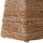 Mesa auxiliar tejida con superficie de piedra para espacios pequeños - mesa auxiliar natural única para la decoración del dormitorio o el estilo de la sala de estar - 20, beige y marfil