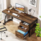 Scrivania industriale da 150 cm con 3 cassetti reversibili e archivio
