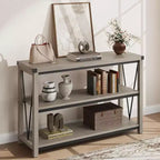 Farmhouse Entryway Table,47 in Narrow Long Console Table with Storage, 3 Tier Wood Console Table for Living Room,Sofa Tables Behind Couch