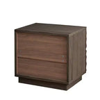 Comodino moderno in legno con 2 cassetti curvi
