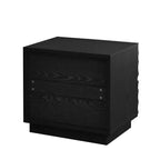 Comodino moderno in legno con 2 cassetti curvi
