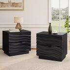 GDFStudio Junseo Modern Wooden Nightstands with 2 Drawers