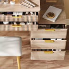 Tavolo da Trucco con 7 Cassetti, Specchio LED e Portagioie