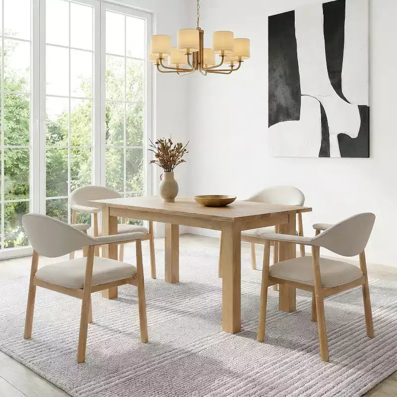 Christopher Knight Home Seungmin Modern Rubber Wood Upholstered Dining Chairs with Curved Back (Set of 4)