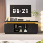 COZONY TV Stand with 2 Doors - Versatile Media Console for Living Room, Durable Modern TV Table, Stylish TV Furniture for Modern Home, Walnut