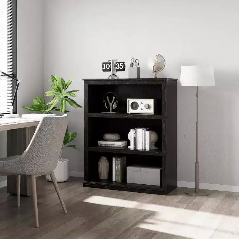 Tall Farmhouse Bookcase – 5-Shelf Wood Display Shelves for Home Office