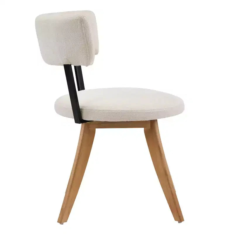 Modern Rubber Wood Upholstered Dining Chairs with Curved Back – Set of 4