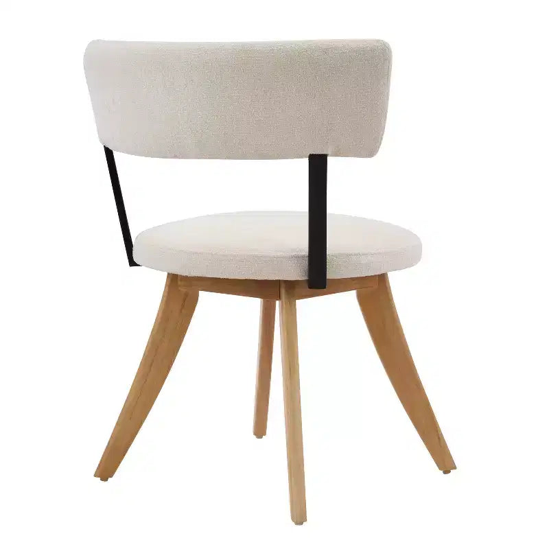 Modern Rubber Wood Upholstered Dining Chairs with Curved Back – Set of 4