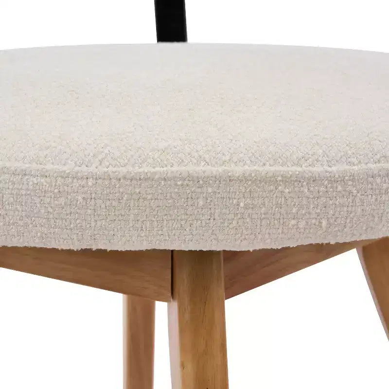 Modern Rubber Wood Upholstered Dining Chairs with Curved Back – Set of 4