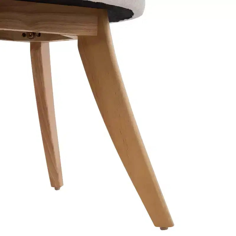 Modern Rubber Wood Upholstered Dining Chairs with Curved Back – Set of 4