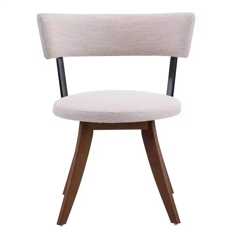 Modern Rubber Wood Upholstered Dining Chairs with Curved Back – Set of 4