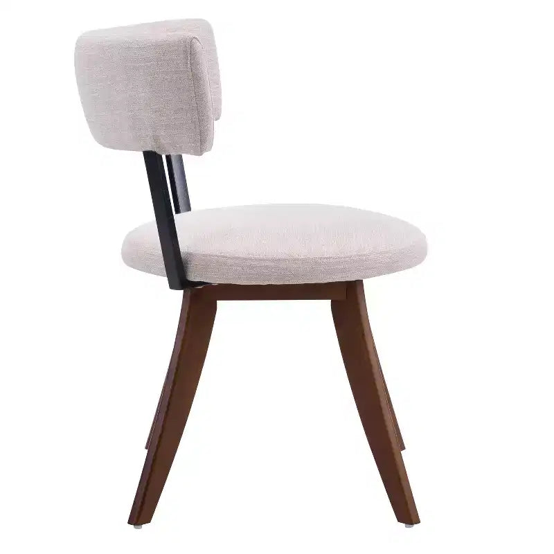 Modern Rubber Wood Upholstered Dining Chairs with Curved Back – Set of 4