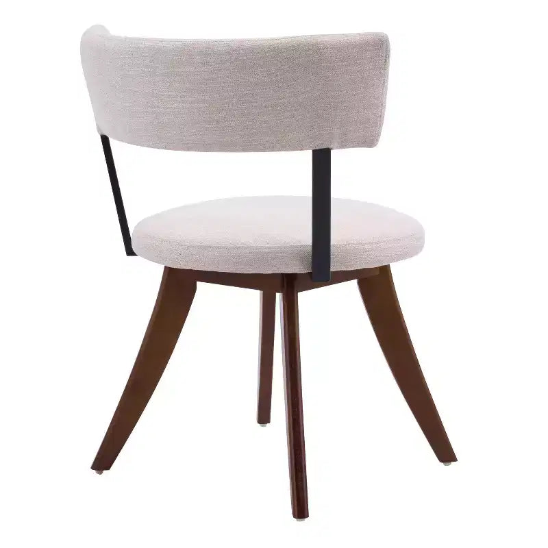 Modern Rubber Wood Upholstered Dining Chairs with Curved Back – Set of 4