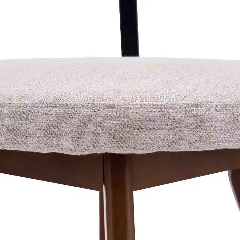 Modern Rubber Wood Upholstered Dining Chairs with Curved Back – Set of 4
