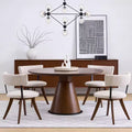 Christopher Knight Home Woojin Modern Rubber Wood Upholstered Dining Chairs with Curved Back (Set of 4)