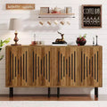 Lantine Set of 2 59 Rustic Brown Sideboard Buffet with Storage, featuring adjustable shelves, ideal accent storage cabinet for living room.