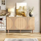 Credenza/Mobile Buffet da 59 pollici in rovere chiaro – Credenza moderna con ante e vani contenitori