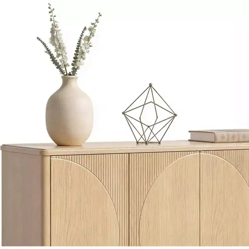 59-Inch Light Oak Sideboard Buffet Cabinet – Modern Storage Credenza with Doors