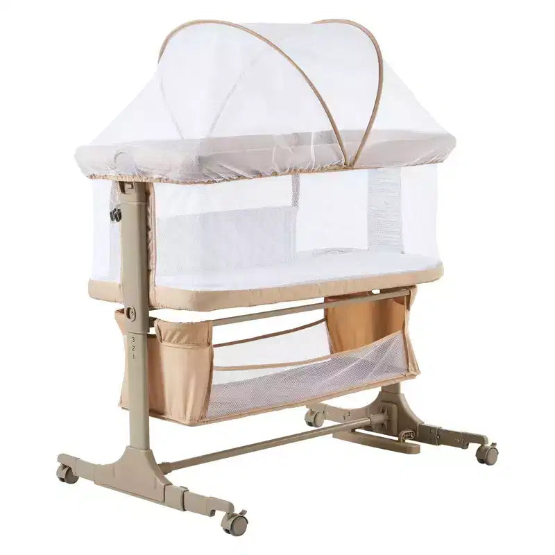 Bedside Bassinet Baby Sleeper 3-in-1 Co-Sleeper Crib with Mosquito Net & Storage