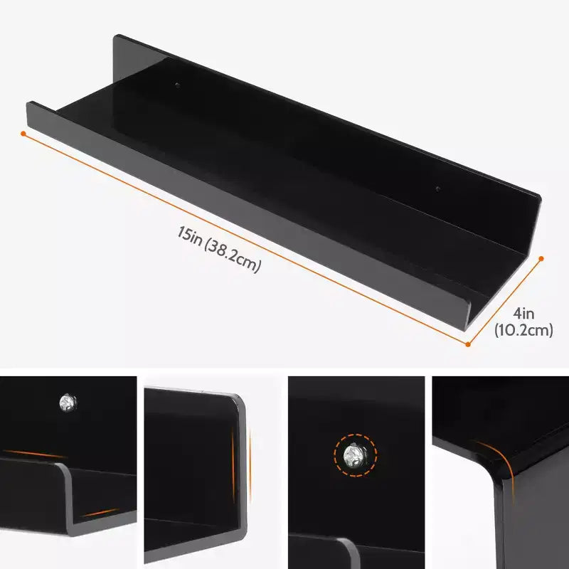 Unique Bargains Acrylic Waterproof Wall Floating Shelf 15 x 4 x 2 Inch