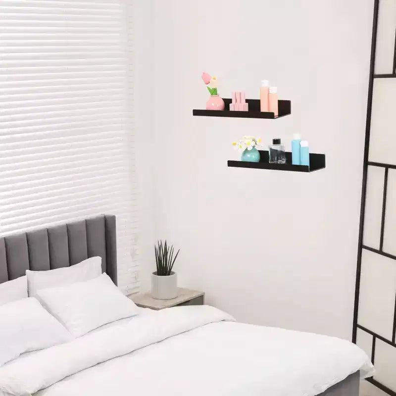 Unique Bargains Acrylic Waterproof Wall Floating Shelf 15 x 4 x 2 Inch