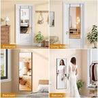 Specchio a figura intera con supporto – Cornice sottile in alluminio, da parete o da appoggio