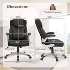 Sedia da ufficio direzionale ergonomica in pelle PU con braccioli pieghevoli