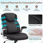 Sedia da ufficio direzionale ergonomica in pelle PU con braccioli pieghevoli