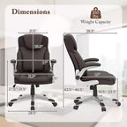 Sedia da ufficio direzionale ergonomica in pelle PU con braccioli pieghevoli