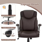 Sedia da ufficio direzionale ergonomica in pelle PU con braccioli pieghevoli