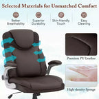 Sedia da ufficio direzionale ergonomica in pelle PU con braccioli pieghevoli