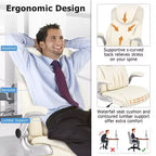 Sedia da ufficio direzionale ergonomica in pelle PU con braccioli pieghevoli