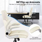 Sedia da ufficio direzionale ergonomica in pelle PU con braccioli pieghevoli