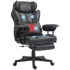 HOMCOM 396lbs. Massage Executive Office Chair, Big and Tall Office Chair with Footrest, Lumbar Support and Reclining Function