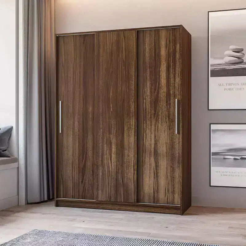 3 Sliding Doors Bedroom Clothing Armoire Wardrobe with Drawers & Shelves