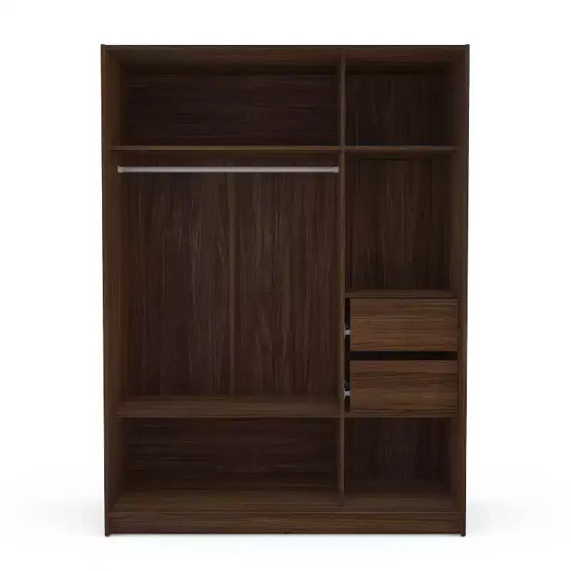 3 Sliding Doors Bedroom Clothing Armoire Wardrobe with Drawers & Shelves