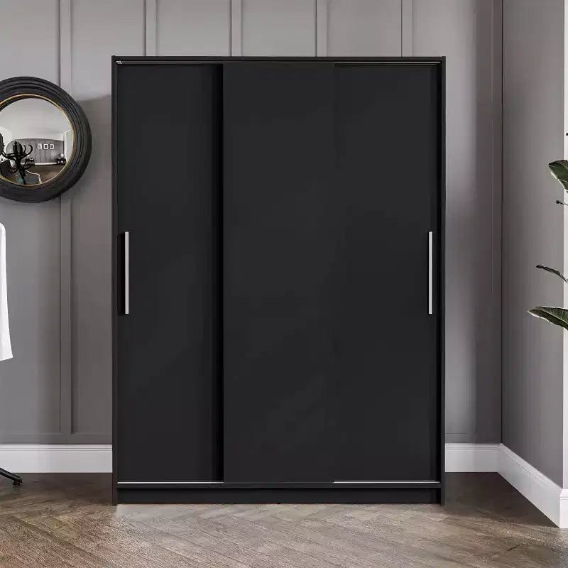 3 Sliding Doors Bedroom Clothing Armoire Wardrobe with Drawers & Shelves