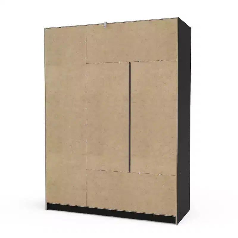 3 Sliding Doors Bedroom Clothing Armoire Wardrobe with Drawers & Shelves