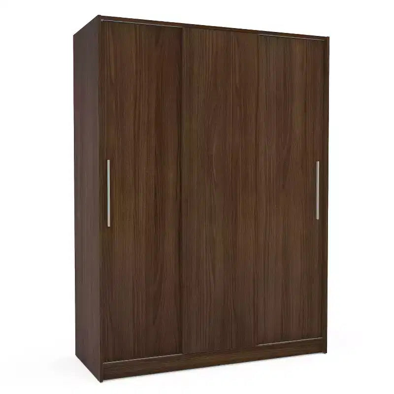 3 Sliding Doors Bedroom Clothing Armoire Wardrobe with Drawers & Shelves